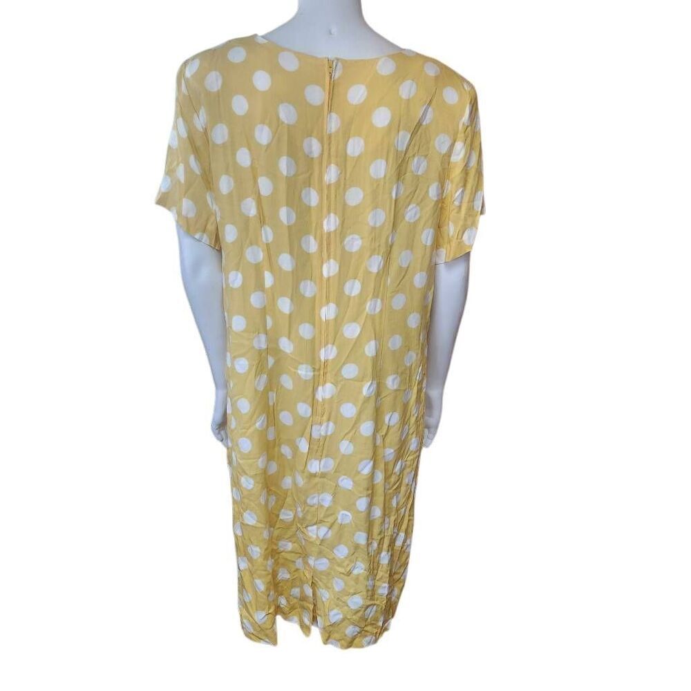 Vintage Habits Yellow & White Polka Dot Shift Dress (18) - Picture 5 of 6